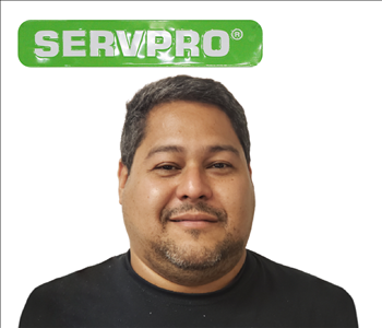 Oswaldo, SERVPRO of Southeast Memphis employee, black shirt, white background